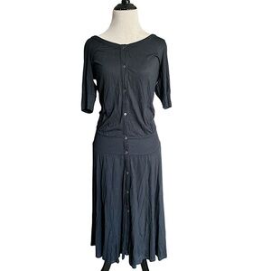 JAMES PERSE rare button down knit dress dark slate blue size 3 / large like new